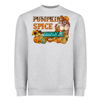 Heather Grey Pumpkin Spice Junkie Heavyweight Sweatshirt - FaDigitalArtStudio