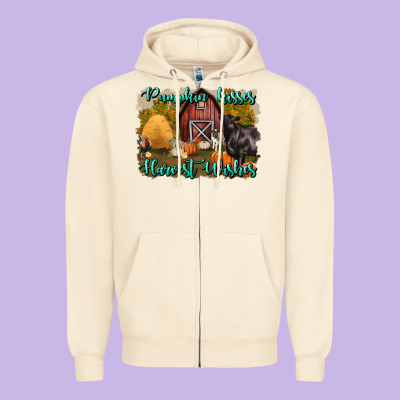 Pumpkin Kisses Harvest Wishes Zipper Hoodie Designed By Bundleandbundleshop