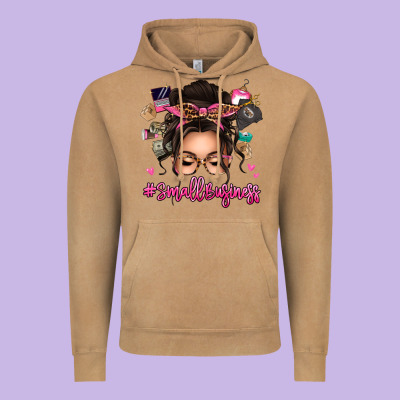 Small Business Messy Bun Vintage Hoodie Designed By Texasbilliewilder