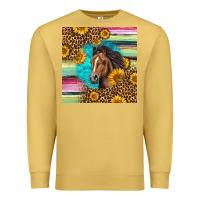 Antique Gold quarter horse aztec pattern Premium Sweatshirt - LillyAllenDesigns