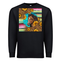 Black quarter horse aztec pattern Premium Sweatshirt - LillyAllenDesigns