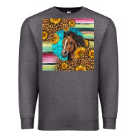 Charcoal Heather quarter horse aztec pattern Premium Sweatshirt - LillyAllenDesigns