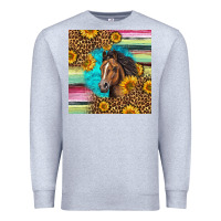 Heather Grey quarter horse aztec pattern Premium Sweatshirt - LillyAllenDesigns
