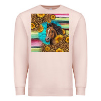 Pale Pink quarter horse aztec pattern Premium Sweatshirt - LillyAllenDesigns
