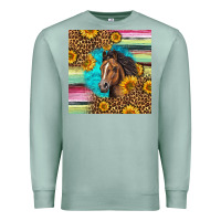 Seafoam quarter horse aztec pattern Premium Sweatshirt - LillyAllenDesigns