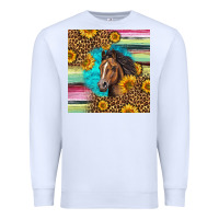White quarter horse aztec pattern Premium Sweatshirt - LillyAllenDesigns