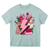 Arona pink christmas lightning bolt Heavy Core Tee - MaliasSmallBusiness
