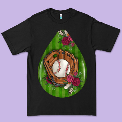 Baseball And Western Roses Teardrop  4 Premium Tee Designed By Bundleandbundleshop