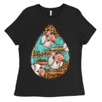 American Football And Western Roses Teardrop Ladies Tee | Teevron