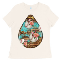 Bone american football and western roses teardrop Ladies Tee - BundleAndBundleShop