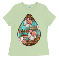 Matcha american football and western roses teardrop Ladies Tee - BundleAndBundleShop