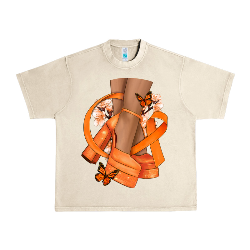 Kidney Cancer Diva Orange Ribbon Urban Heavy Tee by NancyCooperArtShop | Teevron