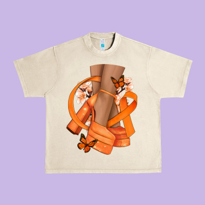 Kidney Cancer Diva Orange Ribbon Urban Heavy Tee Designed By Nancycooperartshop