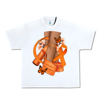 White Kidney Cancer diva orange ribbon Urban Heavy Tee - NancyCooperArtShop