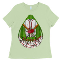 Matcha baseball and western roses teardrop  2 Ladies Tee - BundleAndBundleShop