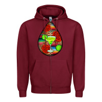 Burgundy mexican teardrop  4 Zipper Hoodie - BundleAndBundleShop
