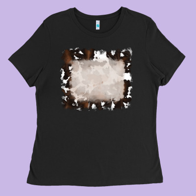 Cowhide Frames Backround 3 Ladies Tee Designed By Ranaportraitstore
