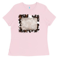 Bubblegum Pink cowhide frames backround 3 Ladies Tee - RanaPortraitStore
