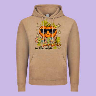 Coolest Pumpkin In The Patch Vintage Hoodie Designed By Texasbilliewilder