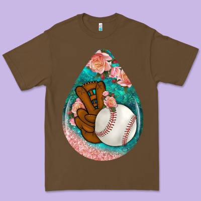 Baseball And Western Roses Teardrop  3 Premium Tee Designed By Bundleandbundleshop