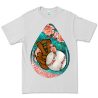 Dove Grey baseball and western roses teardrop  3 Premium Tee - BundleAndBundleShop