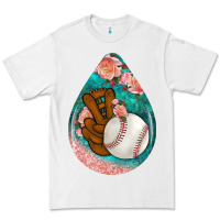 White baseball and western roses teardrop  3 Premium Tee - BundleAndBundleShop