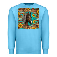 Ocean Blue western tennessee horse Premium Sweatshirt - LillyAllenDesigns