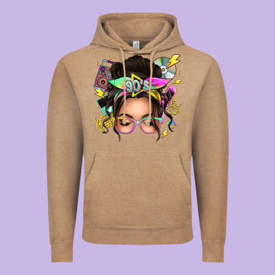 90s Messy Bun Vintage Hoodie Designed By Texasbilliewilder