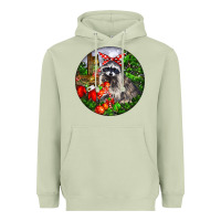 Matcha Christmas Raccoon Heavyweight Hoodie - LillyAllenDesigns