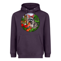 Plum Christmas Raccoon Heavyweight Hoodie - LillyAllenDesigns