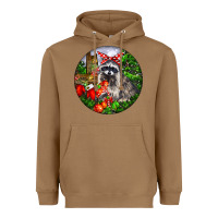 Toasted Coconut Christmas Raccoon Heavyweight Hoodie - LillyAllenDesigns