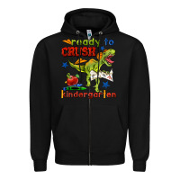 Black ready to crush kindergarten Zipper Hoodie - BundleAndBundleShop
