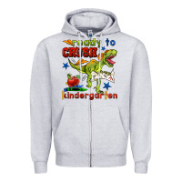 Heather Grey ready to crush kindergarten Zipper Hoodie - BundleAndBundleShop