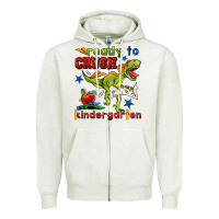 Oatmeal Heather ready to crush kindergarten Zipper Hoodie - BundleAndBundleShop