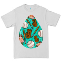 Dove Grey baseball and western roses teardrop  5 Premium Tee - BundleAndBundleShop