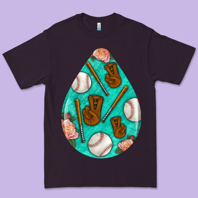 Baseball And Western Roses Teardrop  5 Premium Tee Designed By Bundleandbundleshop