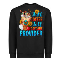 Black Half coffee half daycare provider Heavyweight Sweatshirt - FaDigitalArtStudio