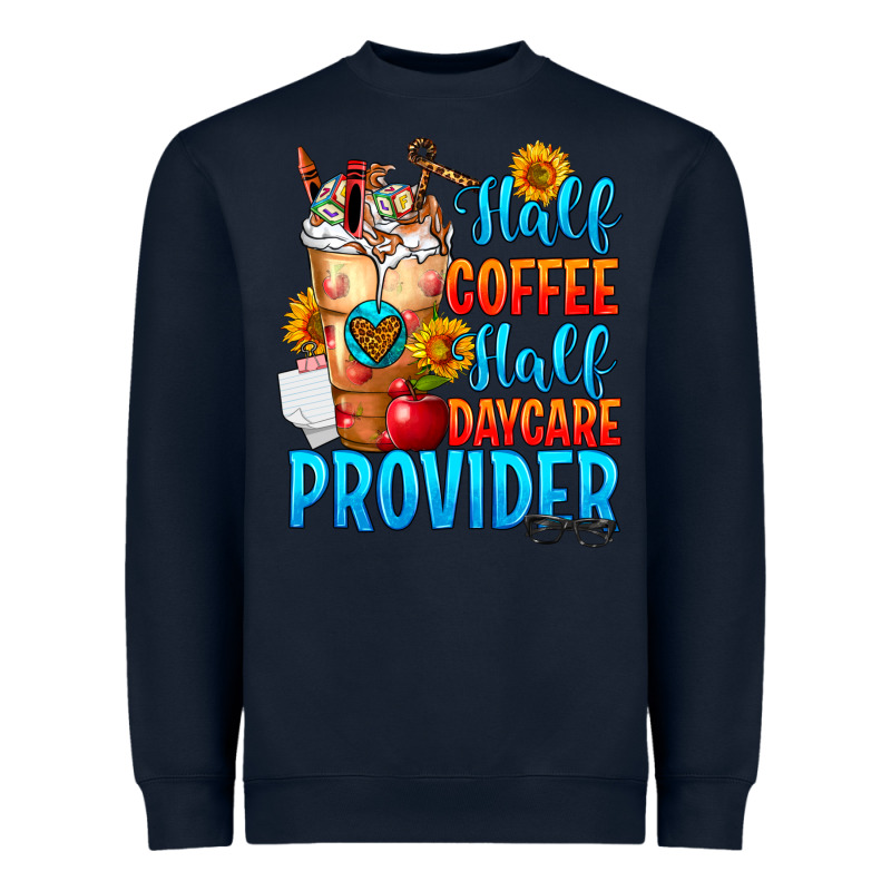 Half Coffee Half Daycare Provider Heavyweight Sweatshirt by FaDigitalArtStudio | Teevron