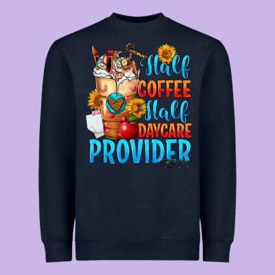 Half Coffee Half Daycare Provider Heavyweight Sweatshirt Designed By Fadigitalartstudio