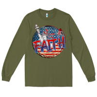 Army Green faith usa Long Sleeve Tee - CowGirlArtShop