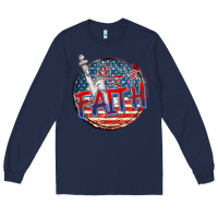 Navy faith usa Long Sleeve Tee - CowGirlArtShop