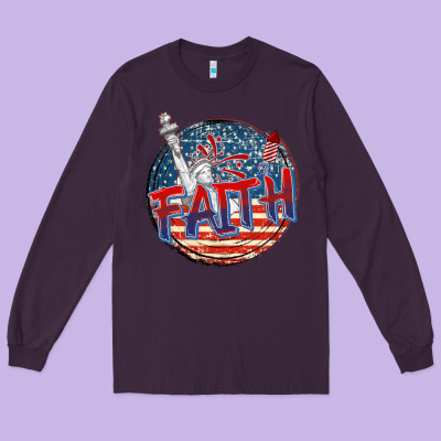 Faith Usa Long Sleeve Tee Designed By Cowgirlartshop