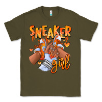 Army Green orange galaxy sneaker girl afro woman Classic Tee - RanaPortraitStore