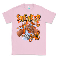 Bubblegum Pink orange galaxy sneaker girl afro woman Classic Tee - RanaPortraitStore