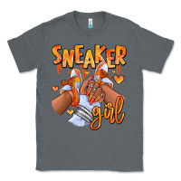 Charcoal Heather orange galaxy sneaker girl afro woman Classic Tee - RanaPortraitStore