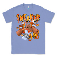 Colony Blue orange galaxy sneaker girl afro woman Classic Tee - RanaPortraitStore