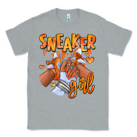 Heather Grey orange galaxy sneaker girl afro woman Classic Tee - RanaPortraitStore