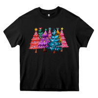 Black christmas trees and lights Heavy Core Tee - MaliasSmallBusiness