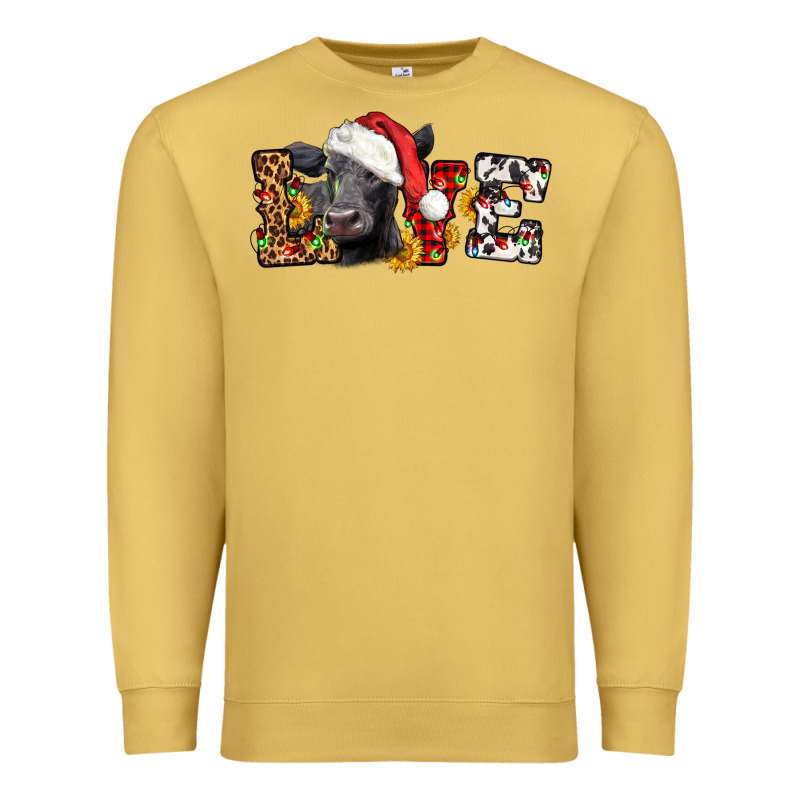 Love Christmas Black Angus Premium Sweatshirt by LillyAllenDesigns | Teevron