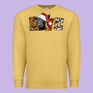 Love Christmas Black Angus Premium Sweatshirt Designed By Lillyallendesigns